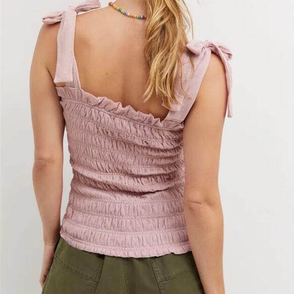 NWT Anthropologie Smocked Cami in Rose, Sz L - Picture 3 of 12